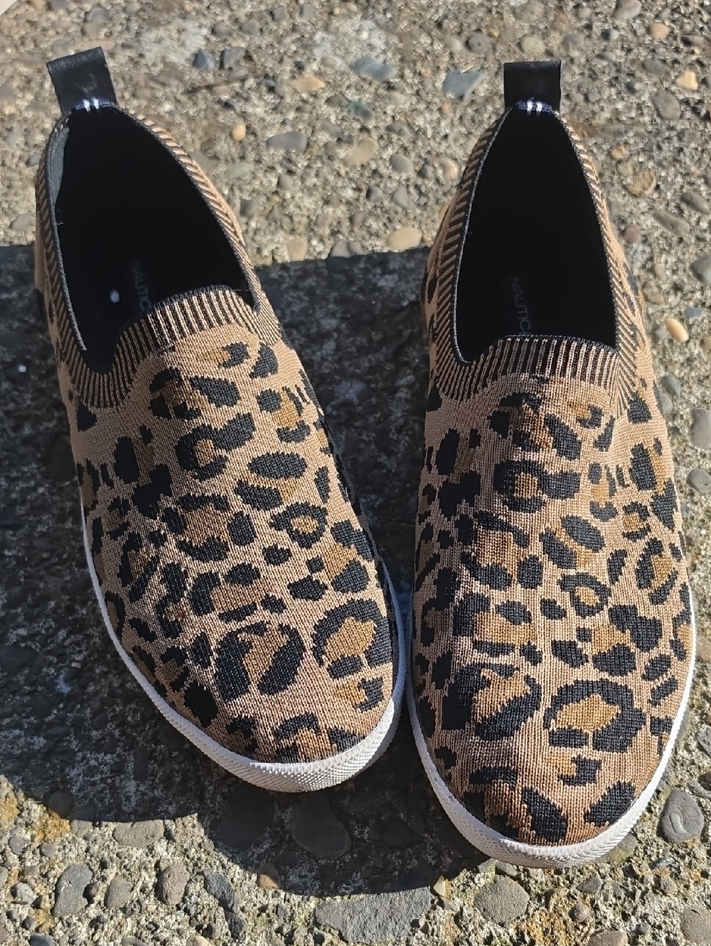 Nautica Women's Leopard-Print Slip-On Sneakers - Tan/Black